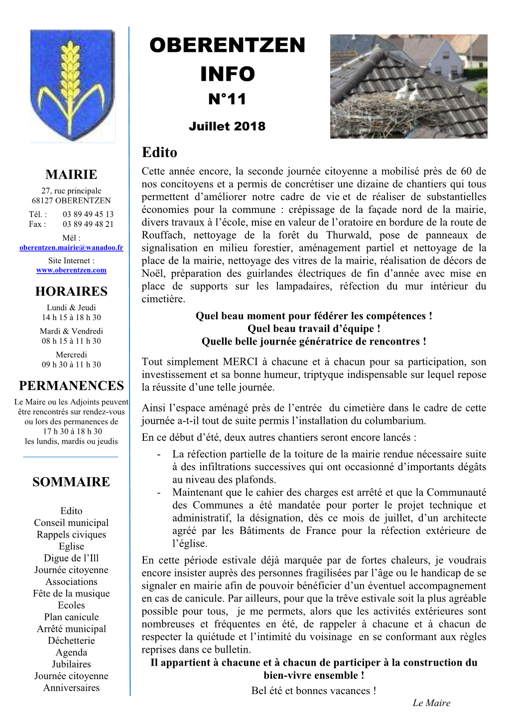 N°11 Juillet 2018