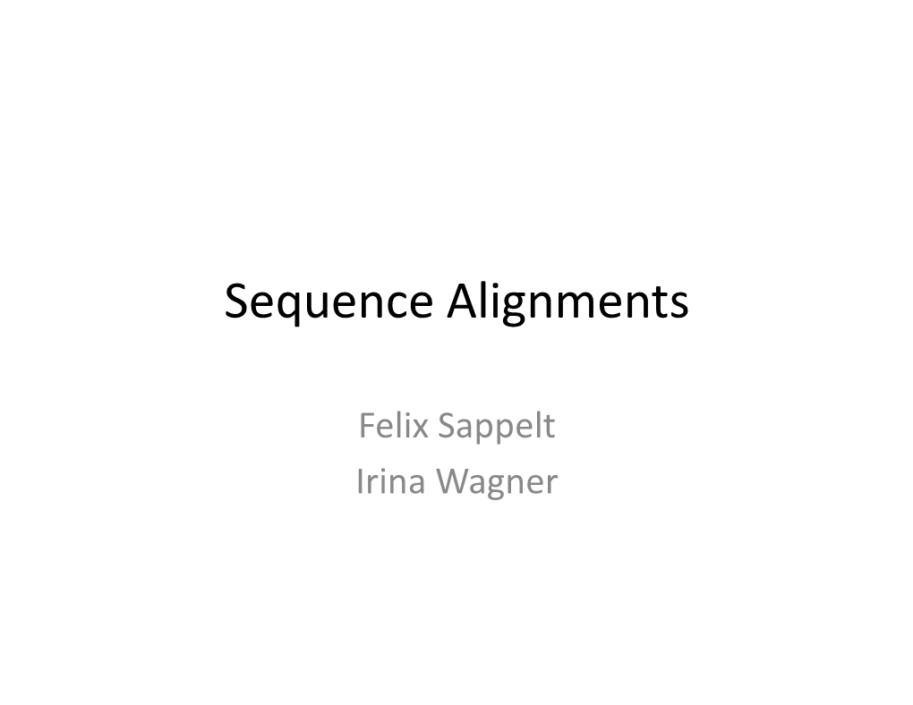 Sequence Alignments