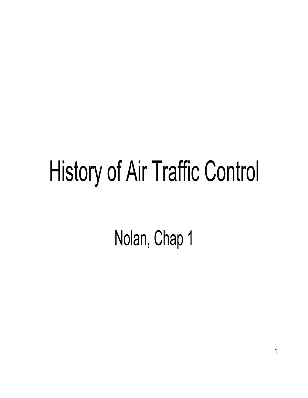 History of Air Traffic Control