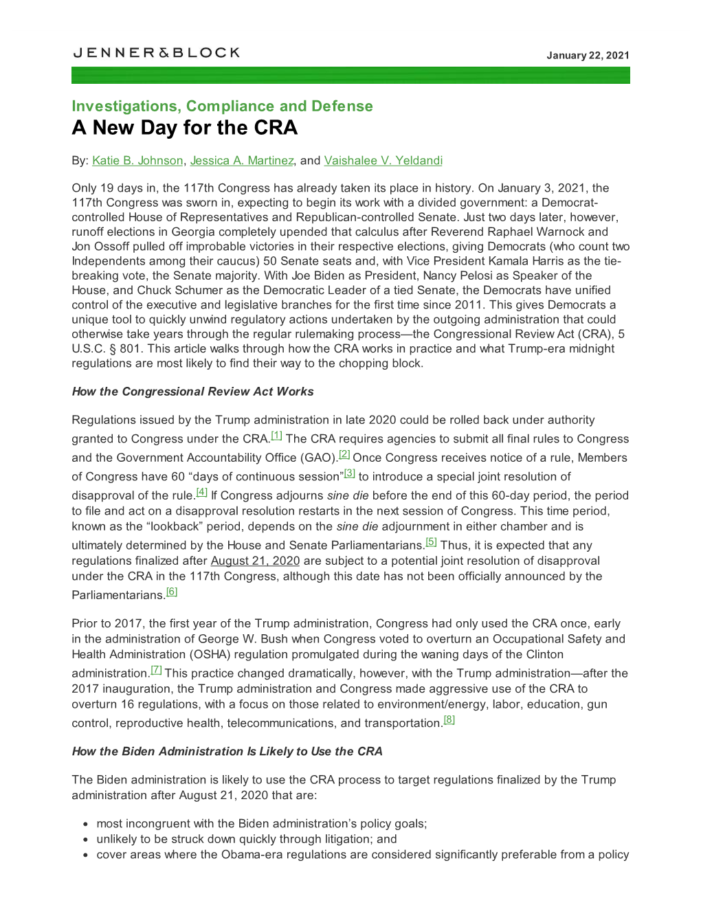 A New Day for the CRA