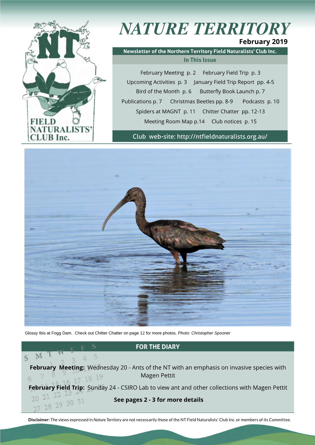 February 2019 Newsletter of the Northern Territory Field Naturalists' Club Inc