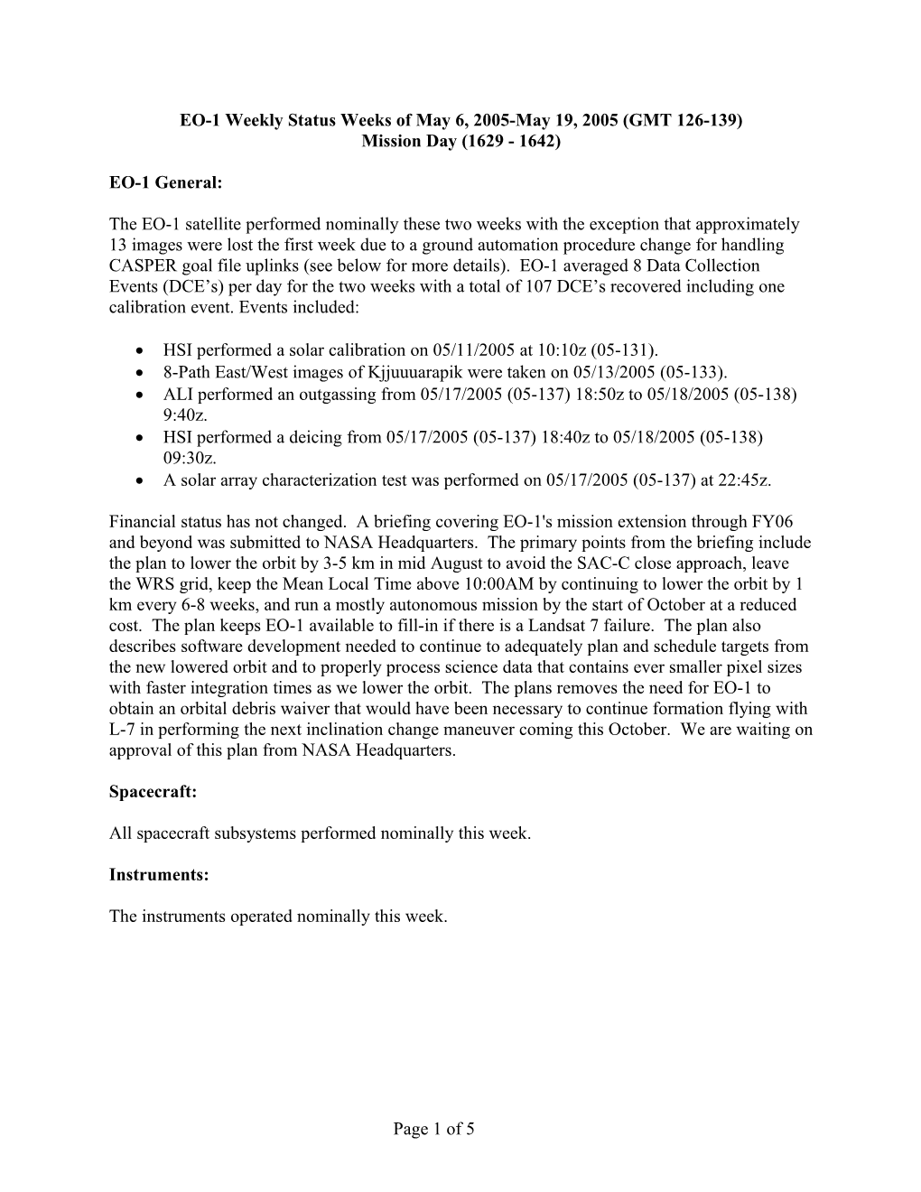 EO-1 Status Week of Jan 20-26, 2001 s17