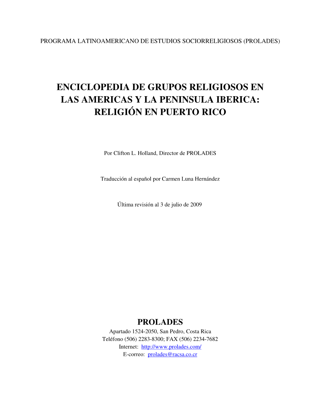 Religión En Puerto Rico