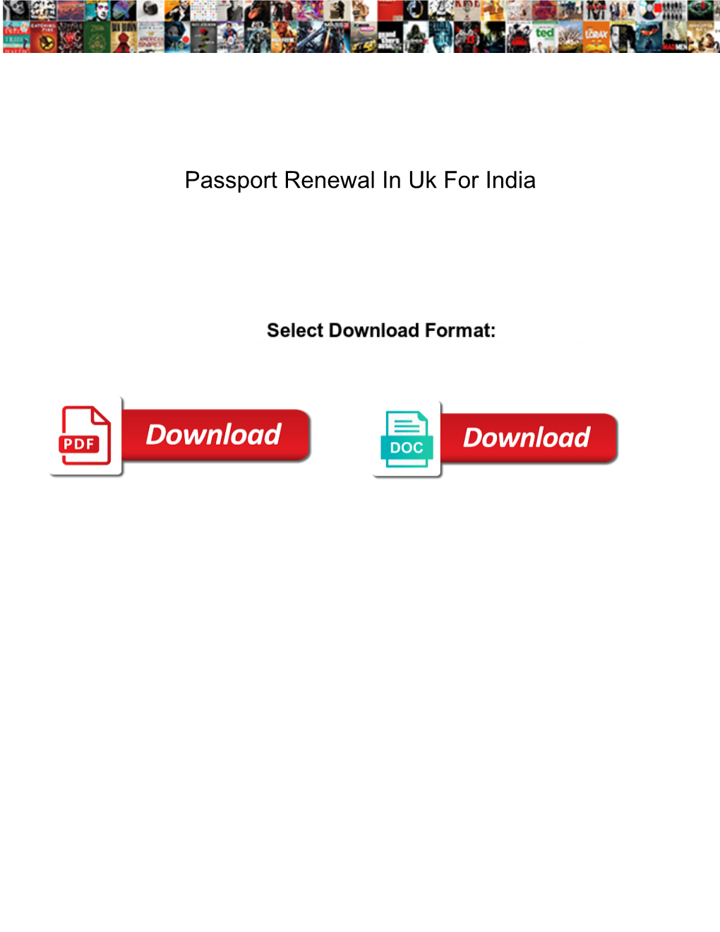 Passport Renewal in Uk for India