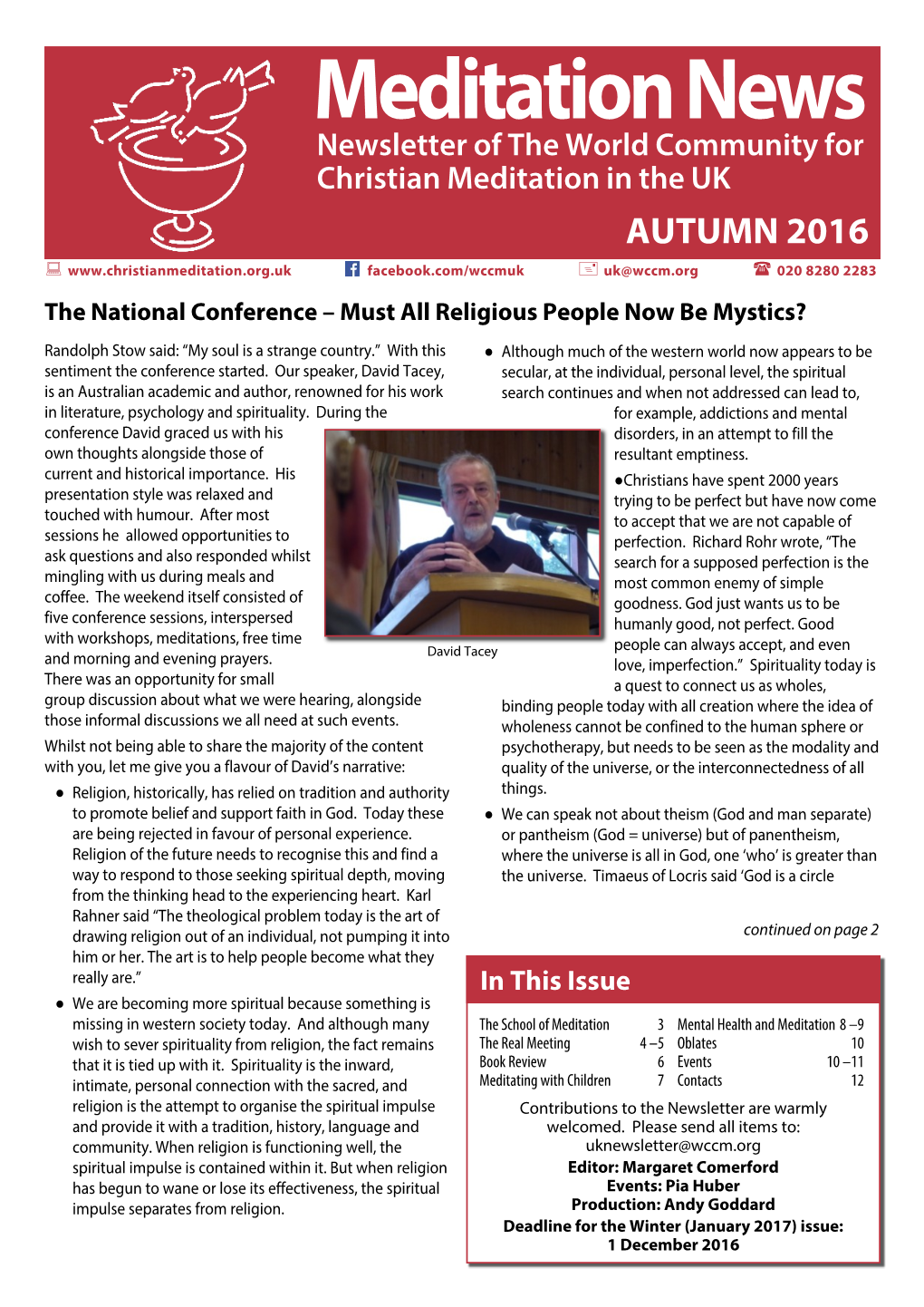 Autumn Newsletter 2016