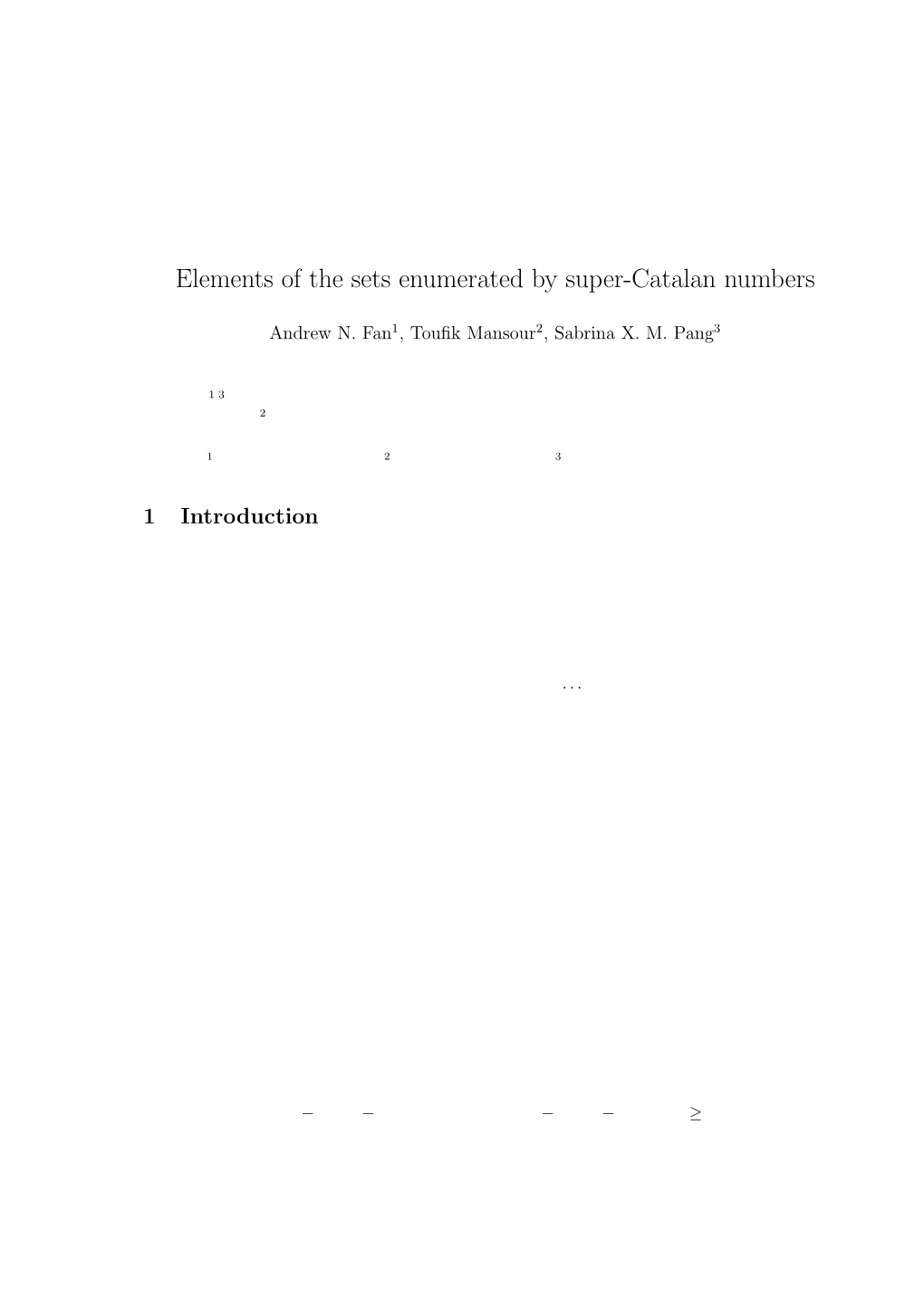 Elements of the Sets Enumerated by Super-Catalan Numbers