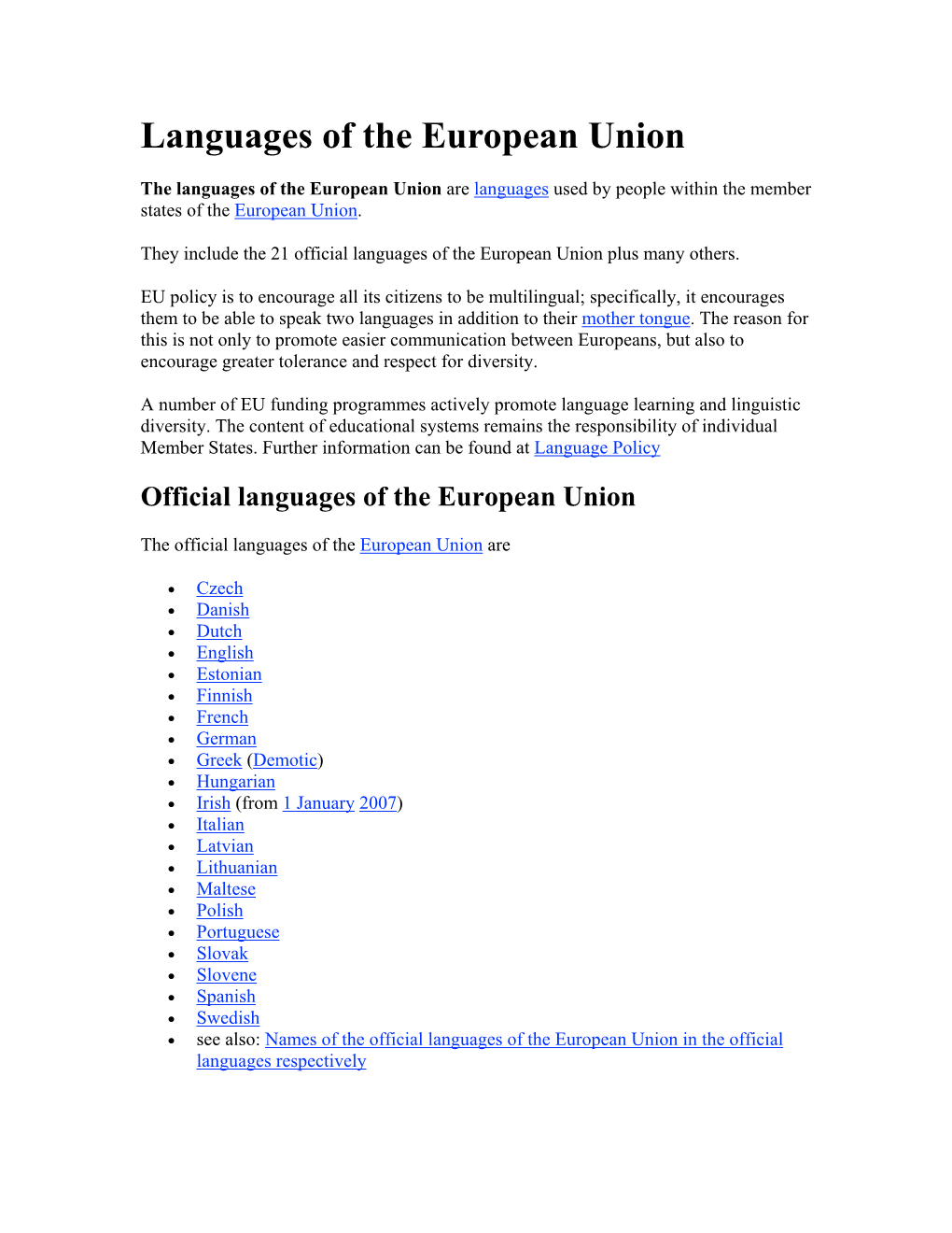 Languages of the European Union