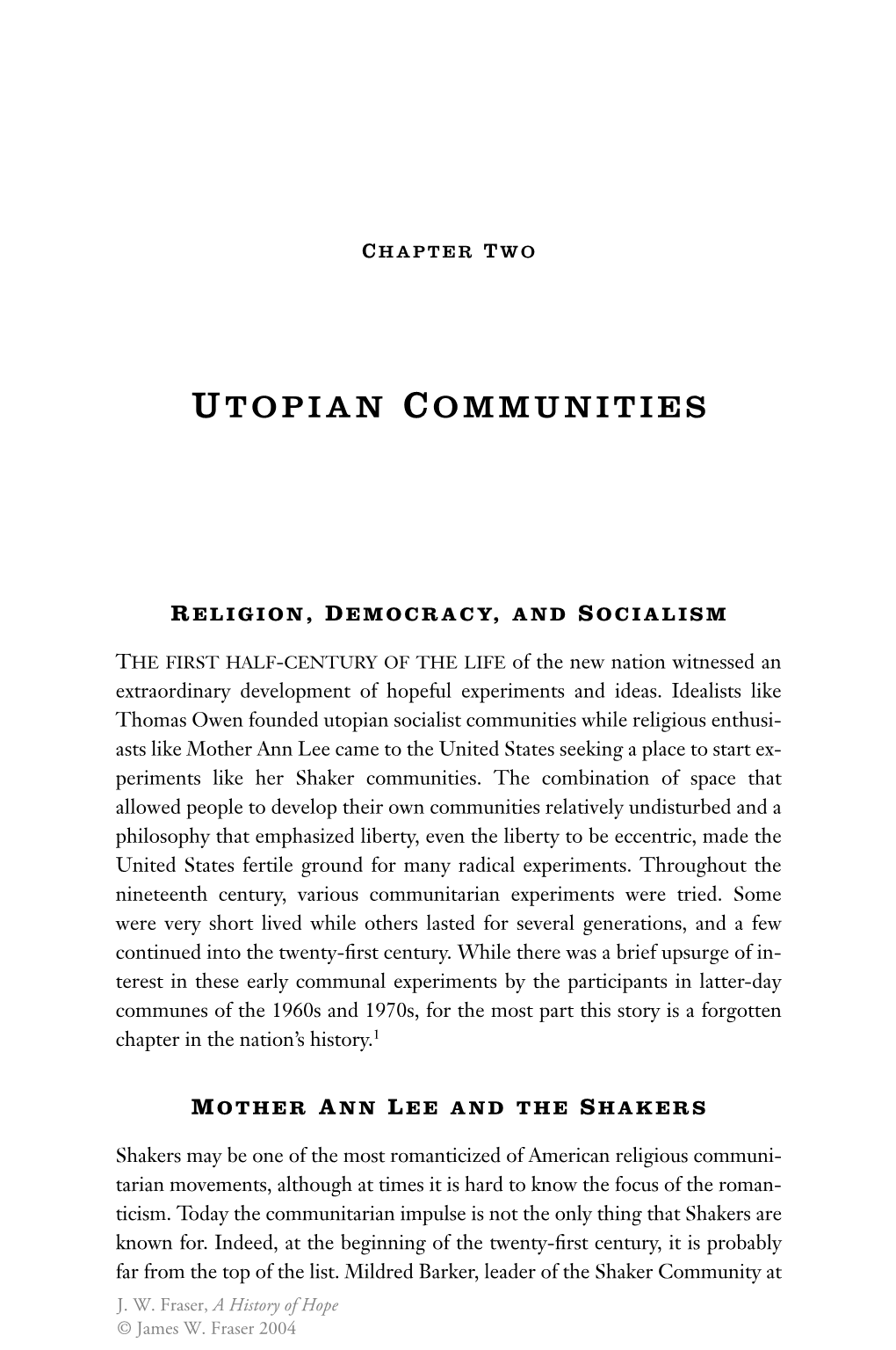 Utopian Communities