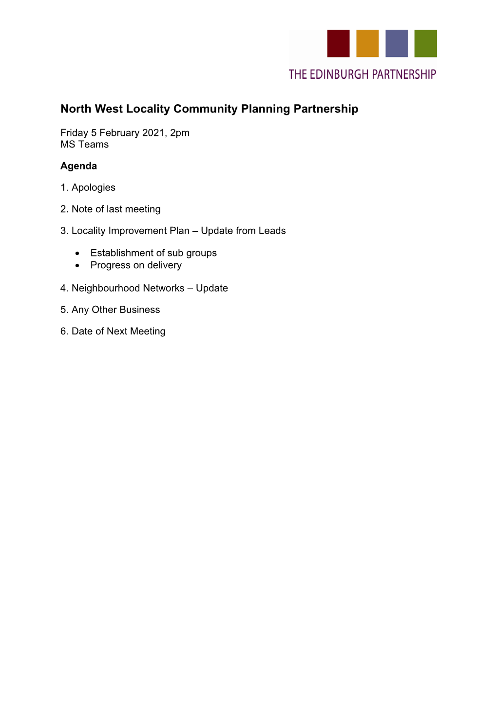 North West Locality Community Planning Partnership