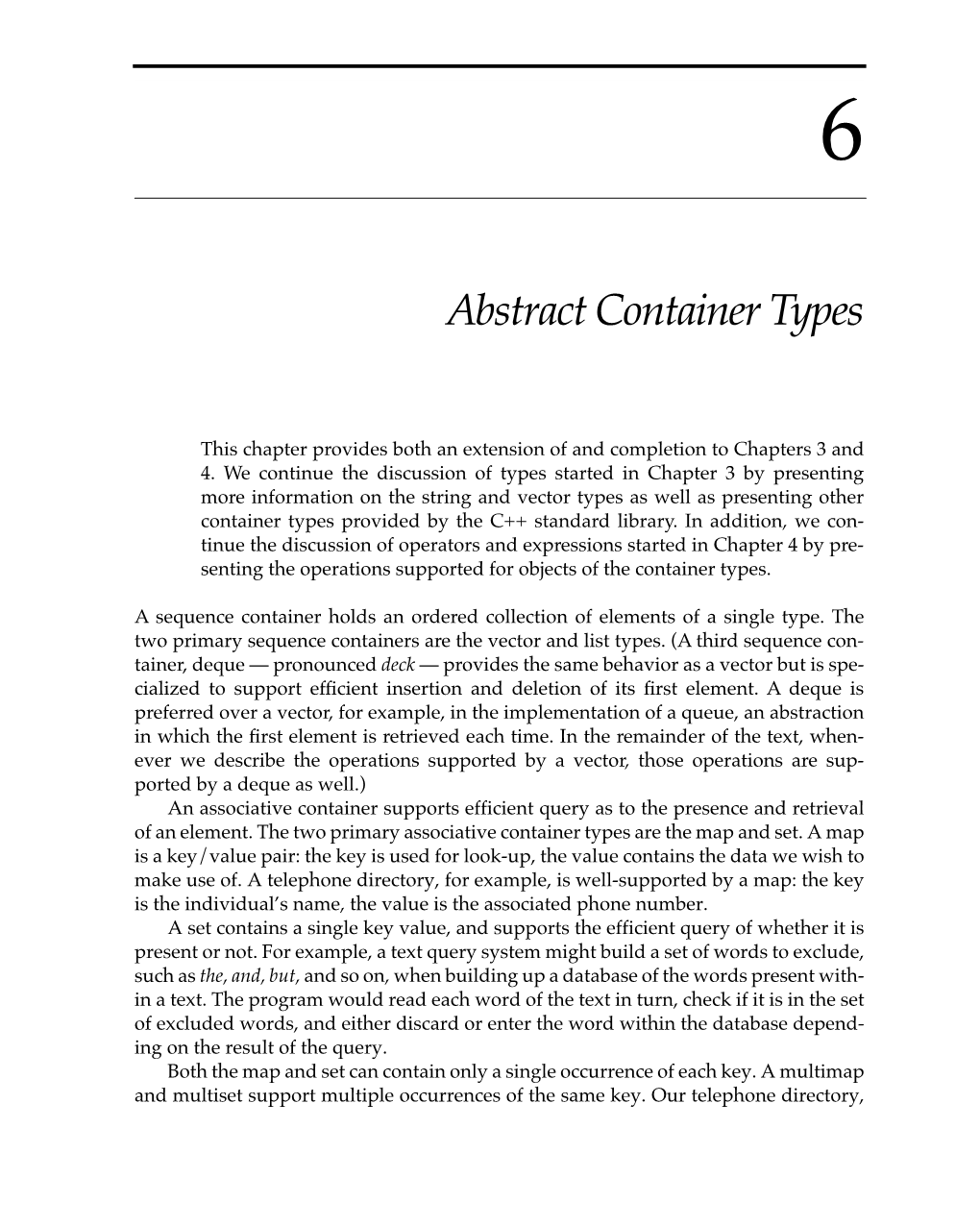 Abstract Container Types