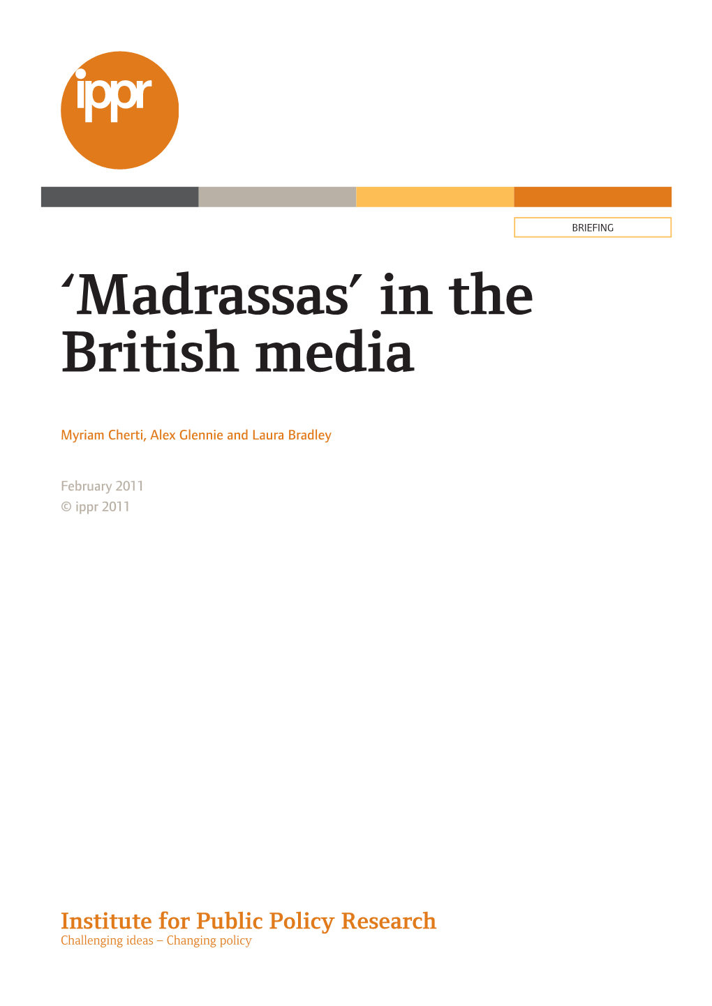 'Madrassas' in the British Media