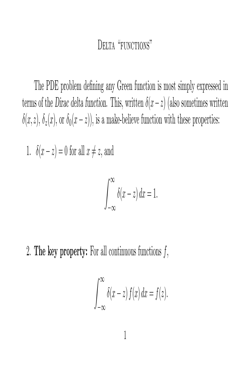 Delta “Functions”