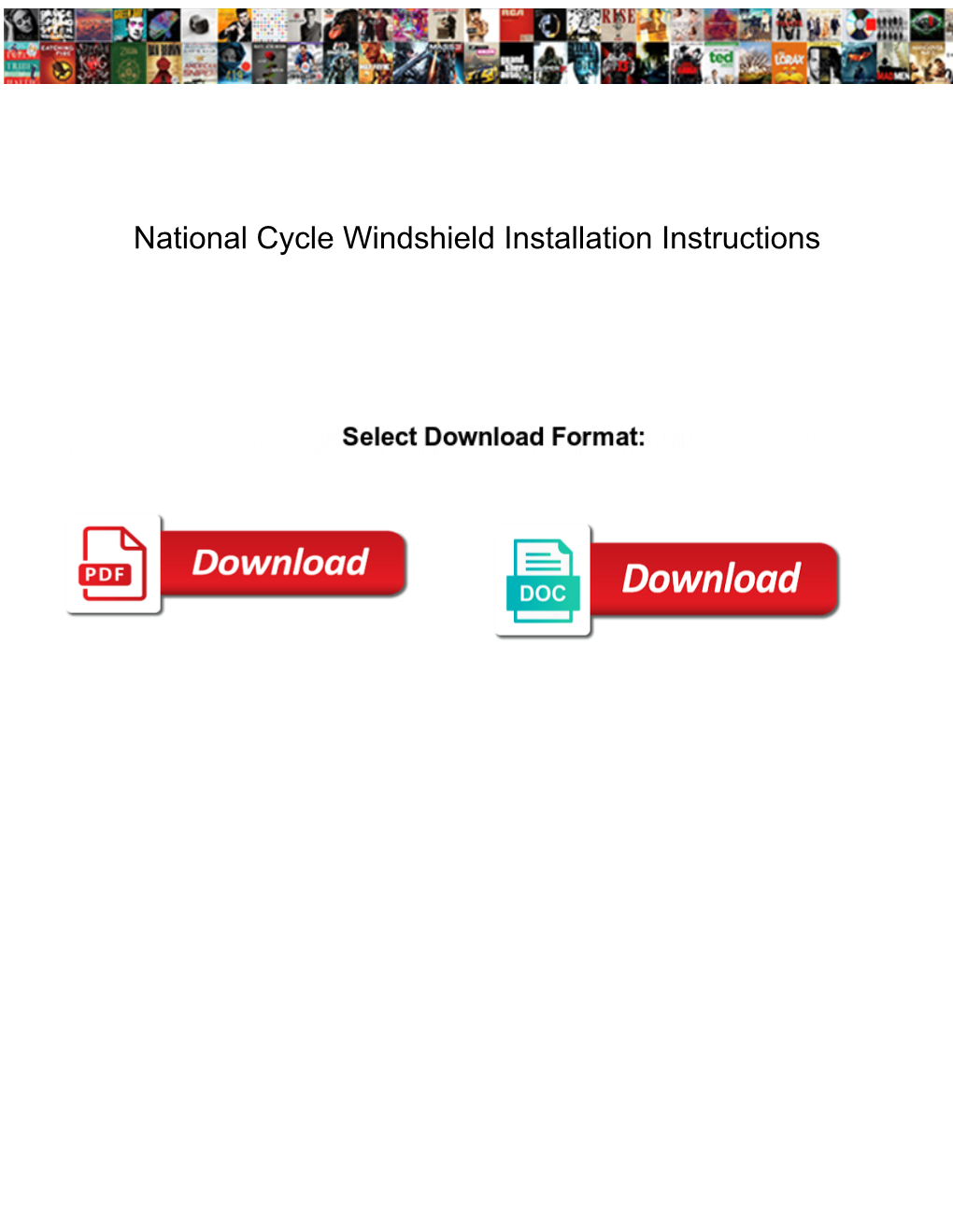 National Cycle Windshield Installation Instructions