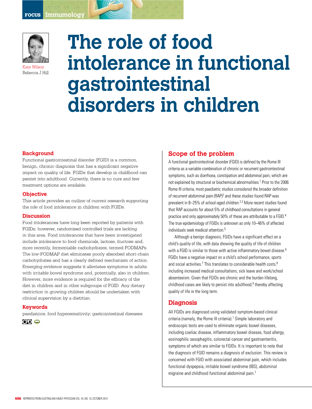 The Role of Food Intolerance in Functional Gastrointestinal Disorders in Children