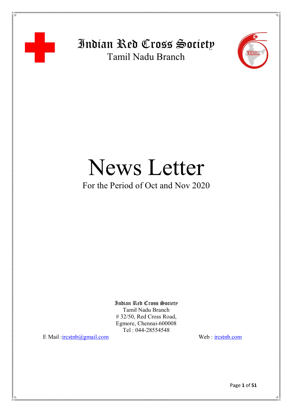 News Letter for the Period of Oct and Nov 2020