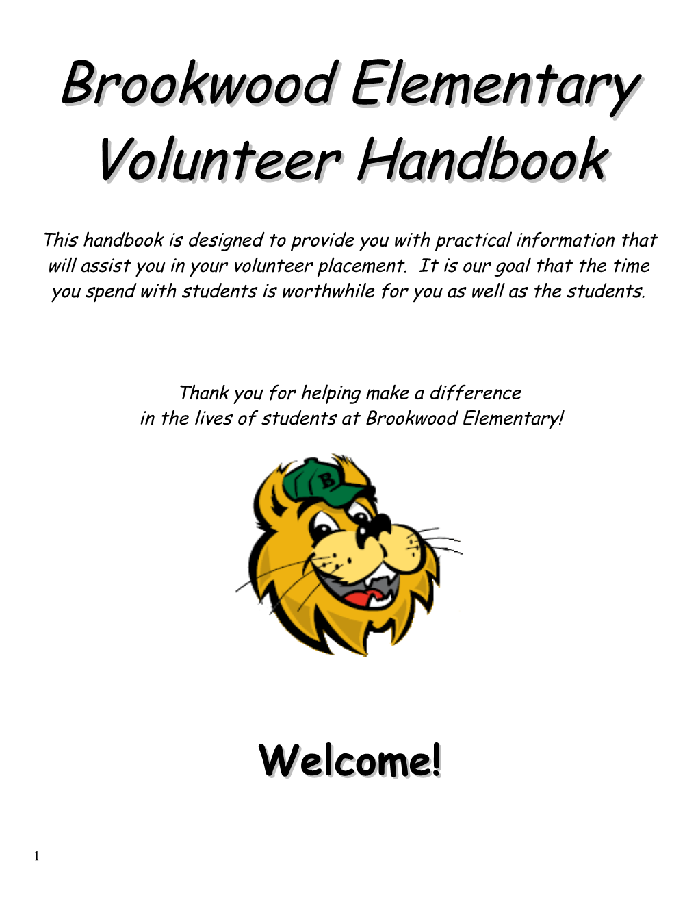 Information for Classroom Volunteers