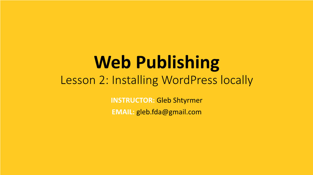 Web Publishing Lesson 1