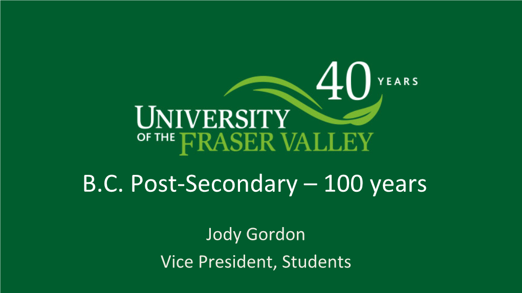 BC Post-‐Secondary