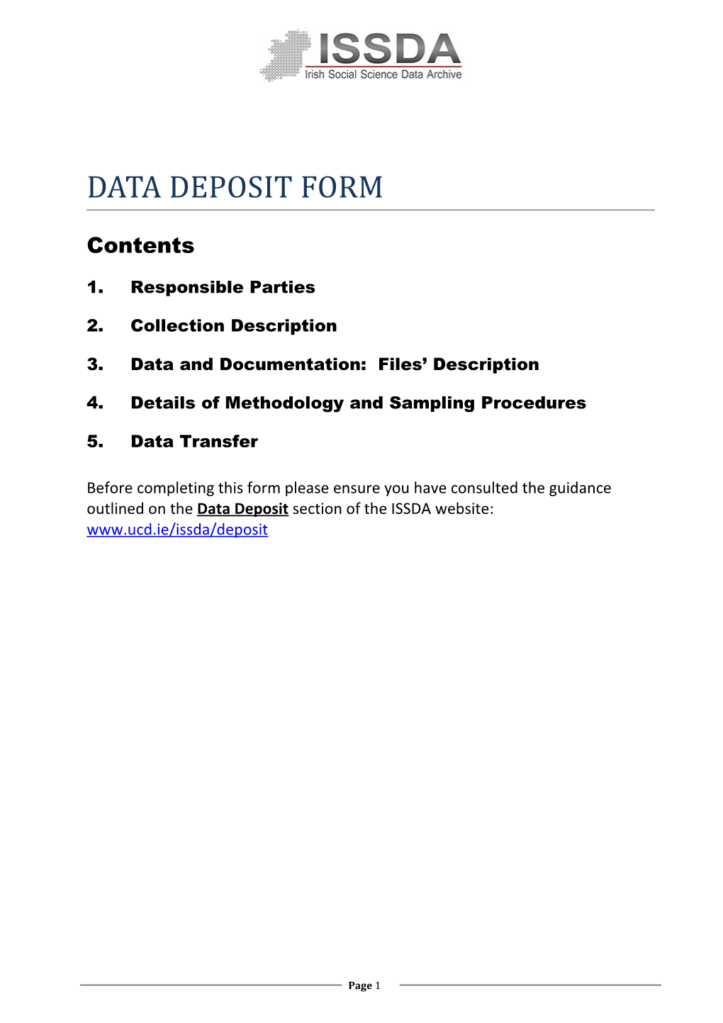 ISSDA Depositor Form