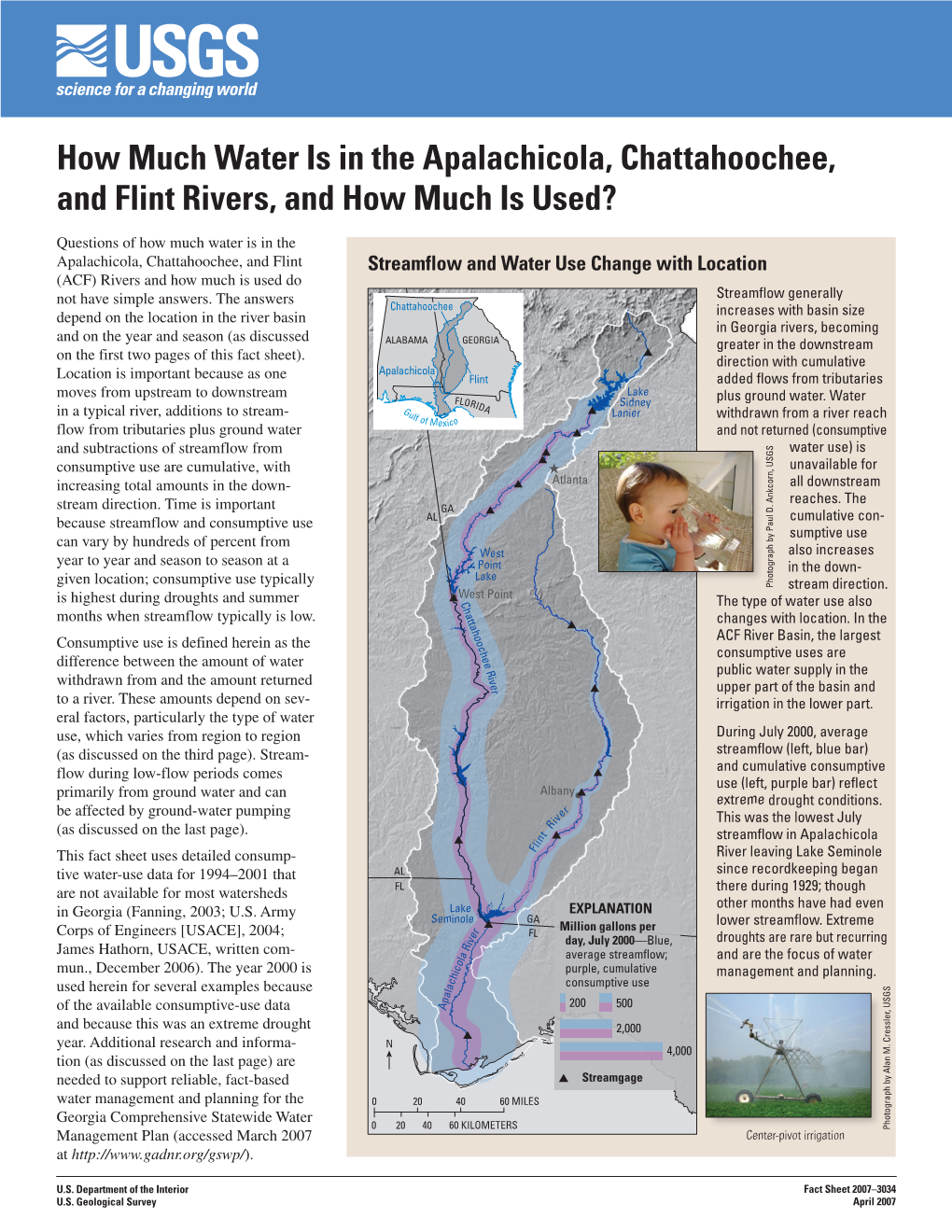 How Much Water Is in the Apalachicola, Chattahoochee, and Flint Rivers, and How Much Is Used?