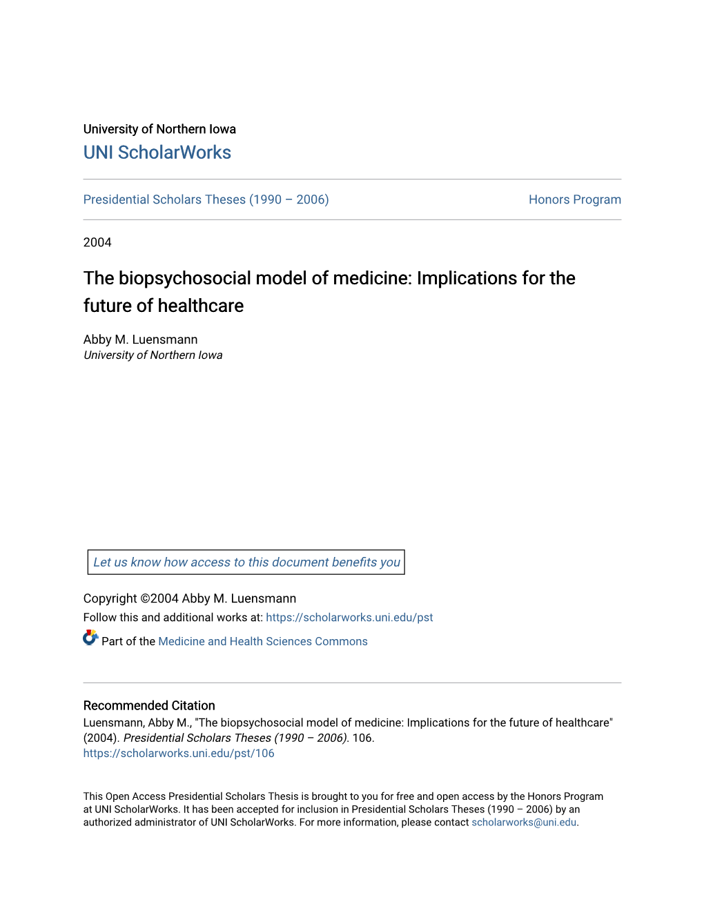 The Biopsychosocial Model of Medicine: Implications for the Future of Healthcare