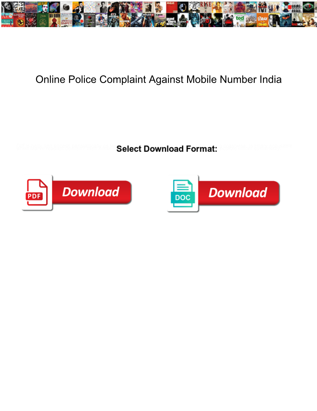 Online Police Complaint Against Mobile Number India