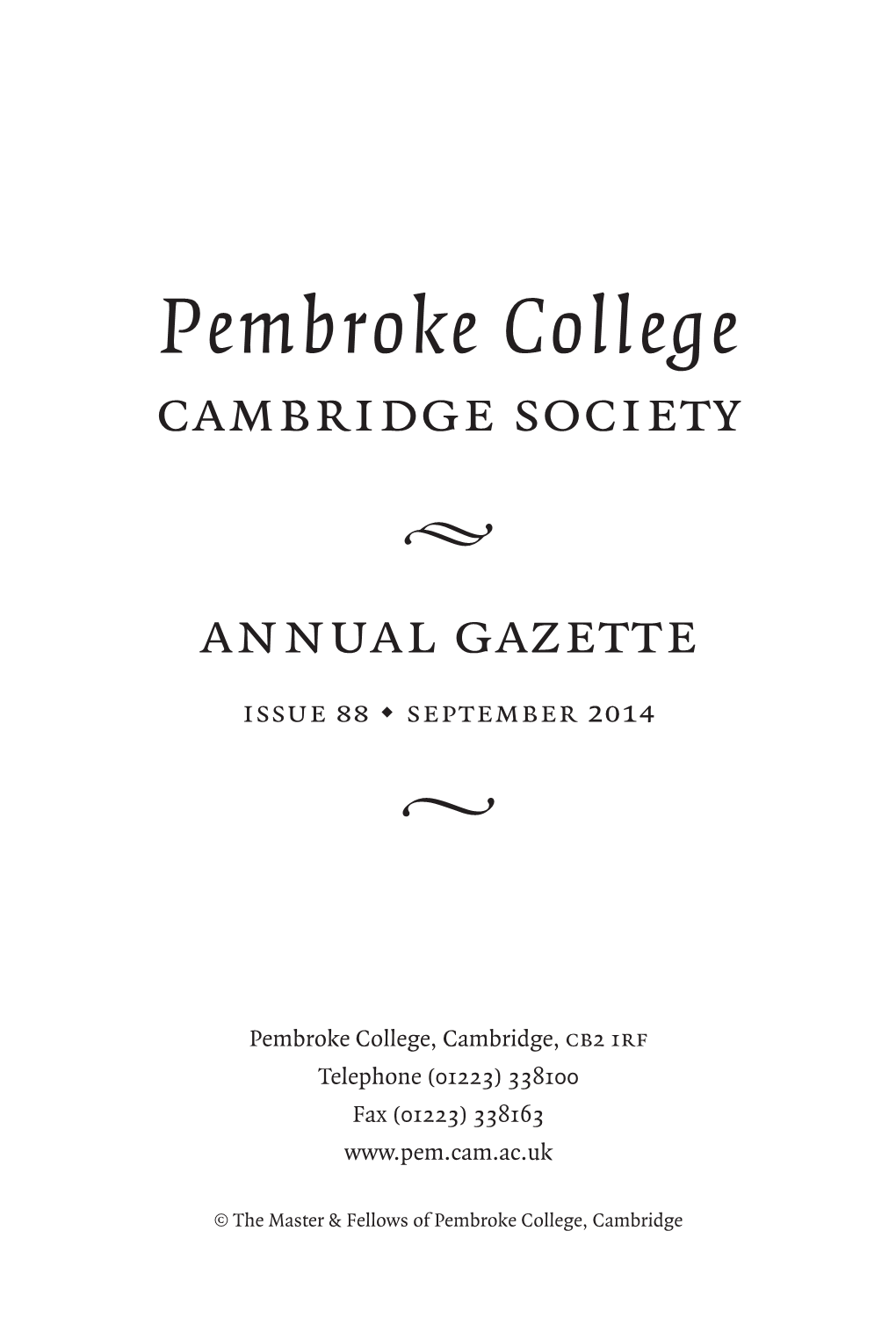 Pembroke College Cambridge Society