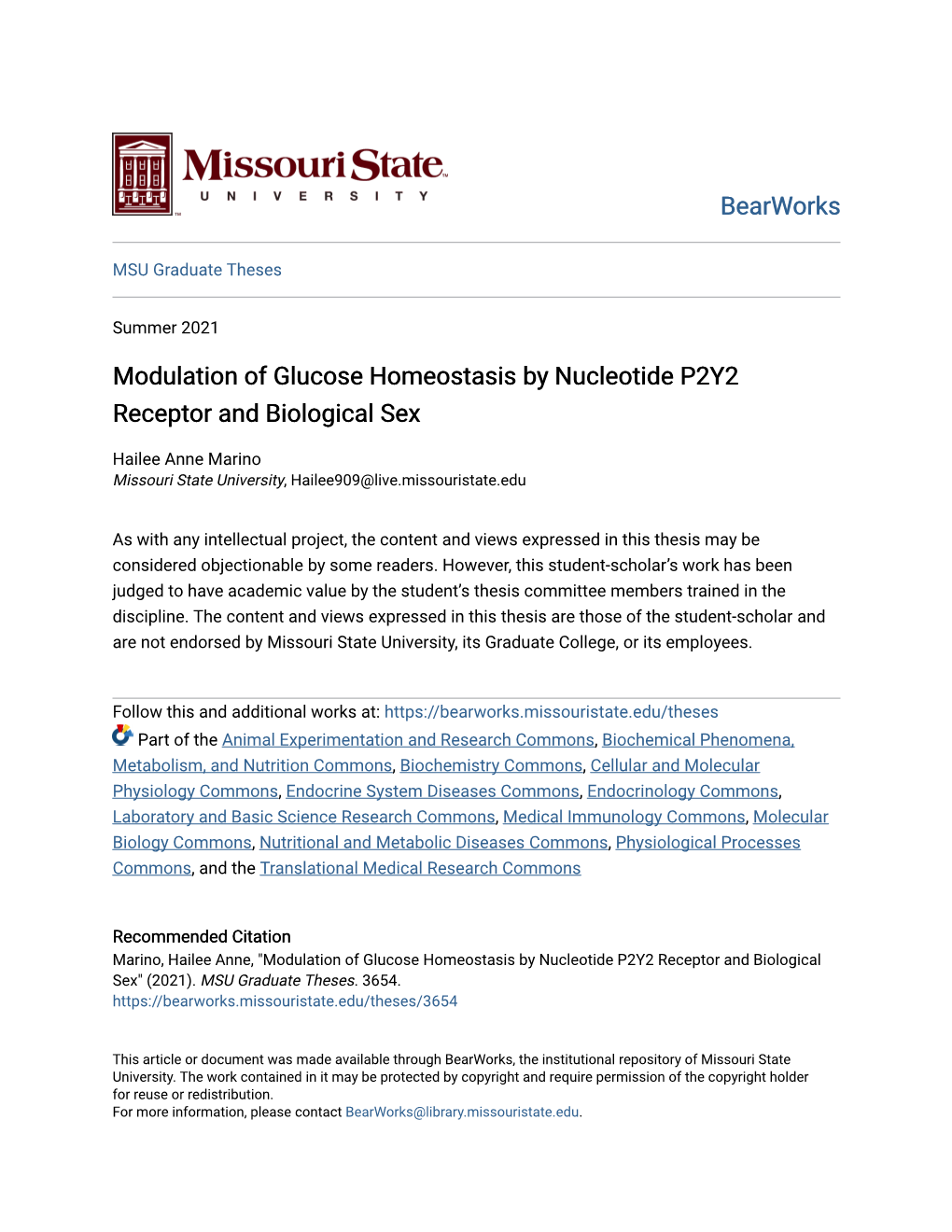 Modulation of Glucose Homeostasis by Nucleotide P2Y2 Receptor and Biological Sex