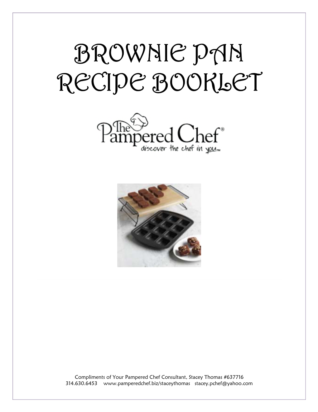 Brownie Pan Recipe Booklet