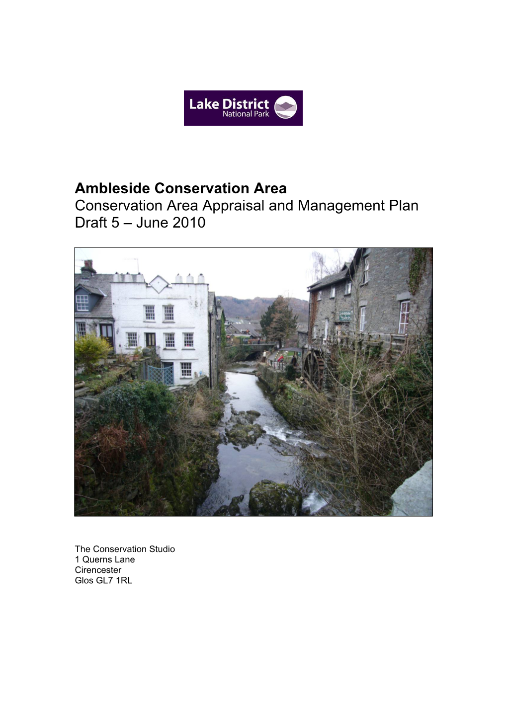 Ambleside Conservation Area Conservation Area Appraisal and Management Plan Draft 5 – June 2010