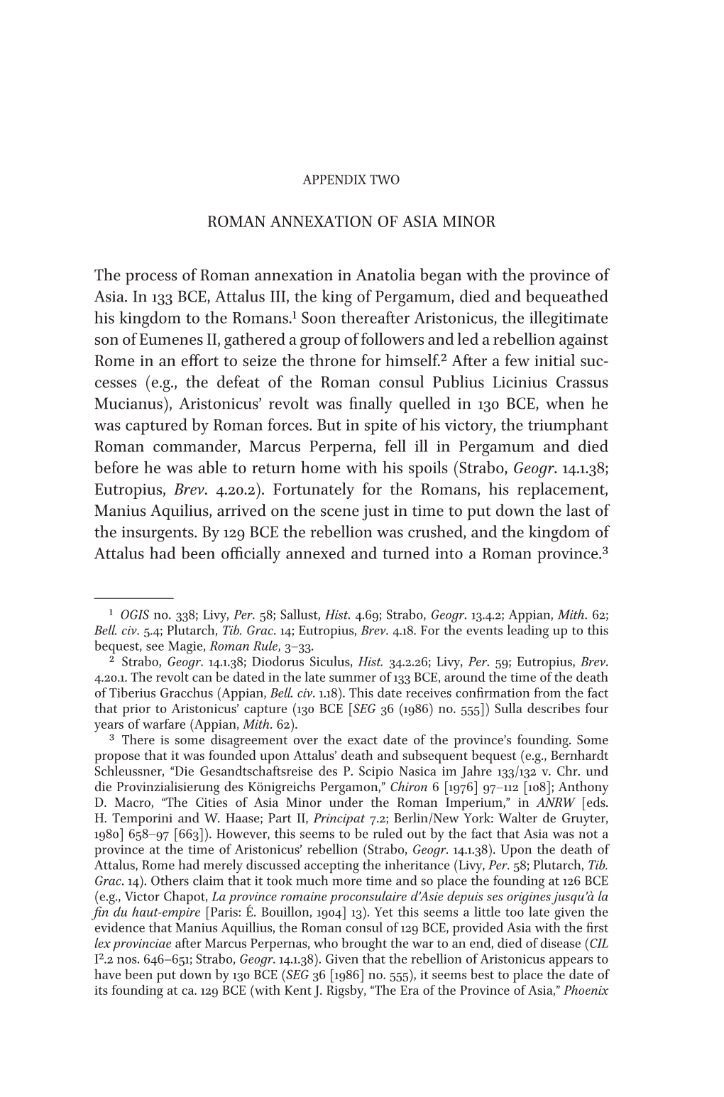 Roman Annexation of Asia Minor the Process of Roman Annexation