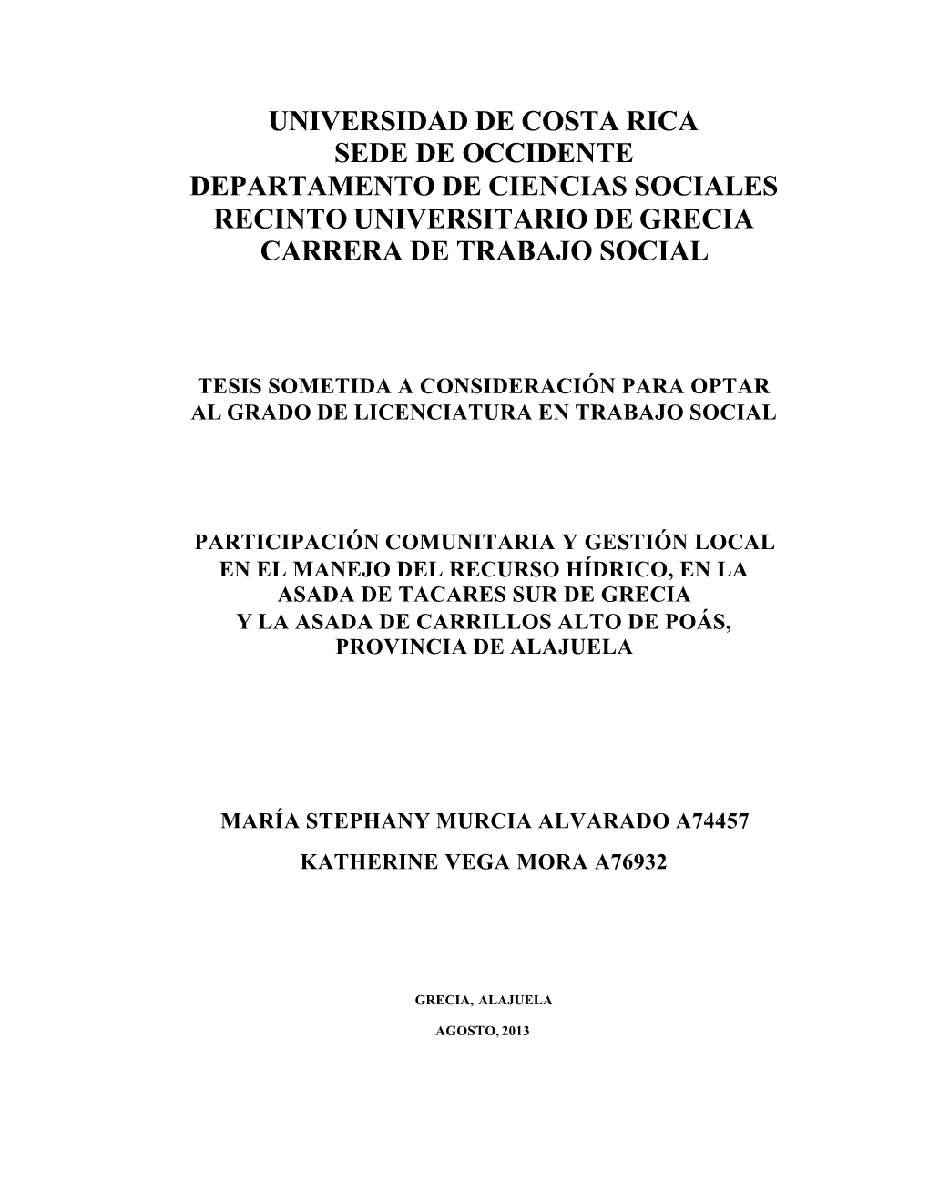 Participación Comunitaria Y Gestión Local En El Manejo Del Recurso