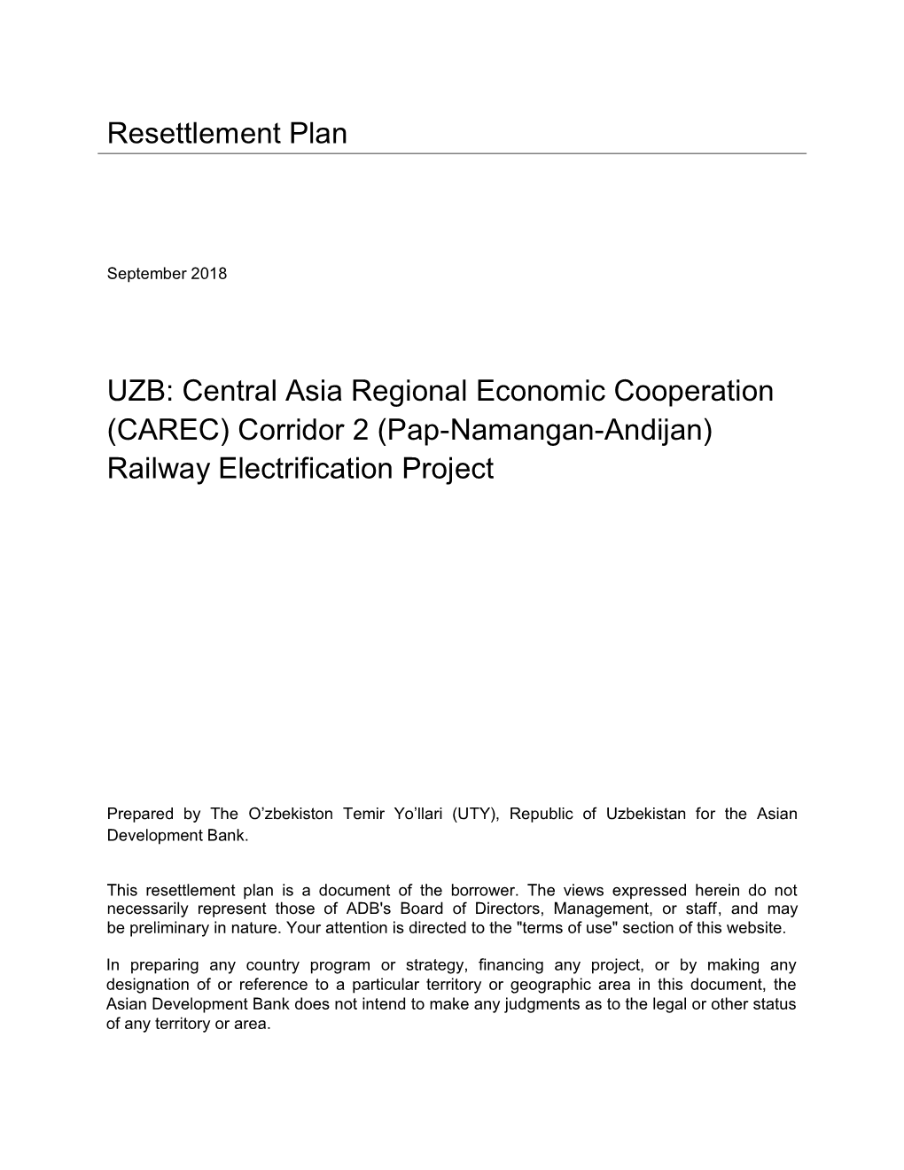 Corridor 2 (Pap-Namangan-Andijan) Railway Electrification Project