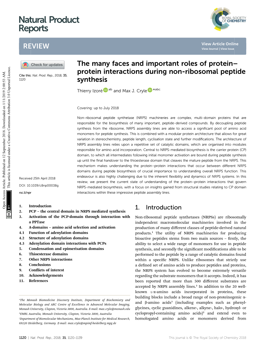 Natural Product Reports