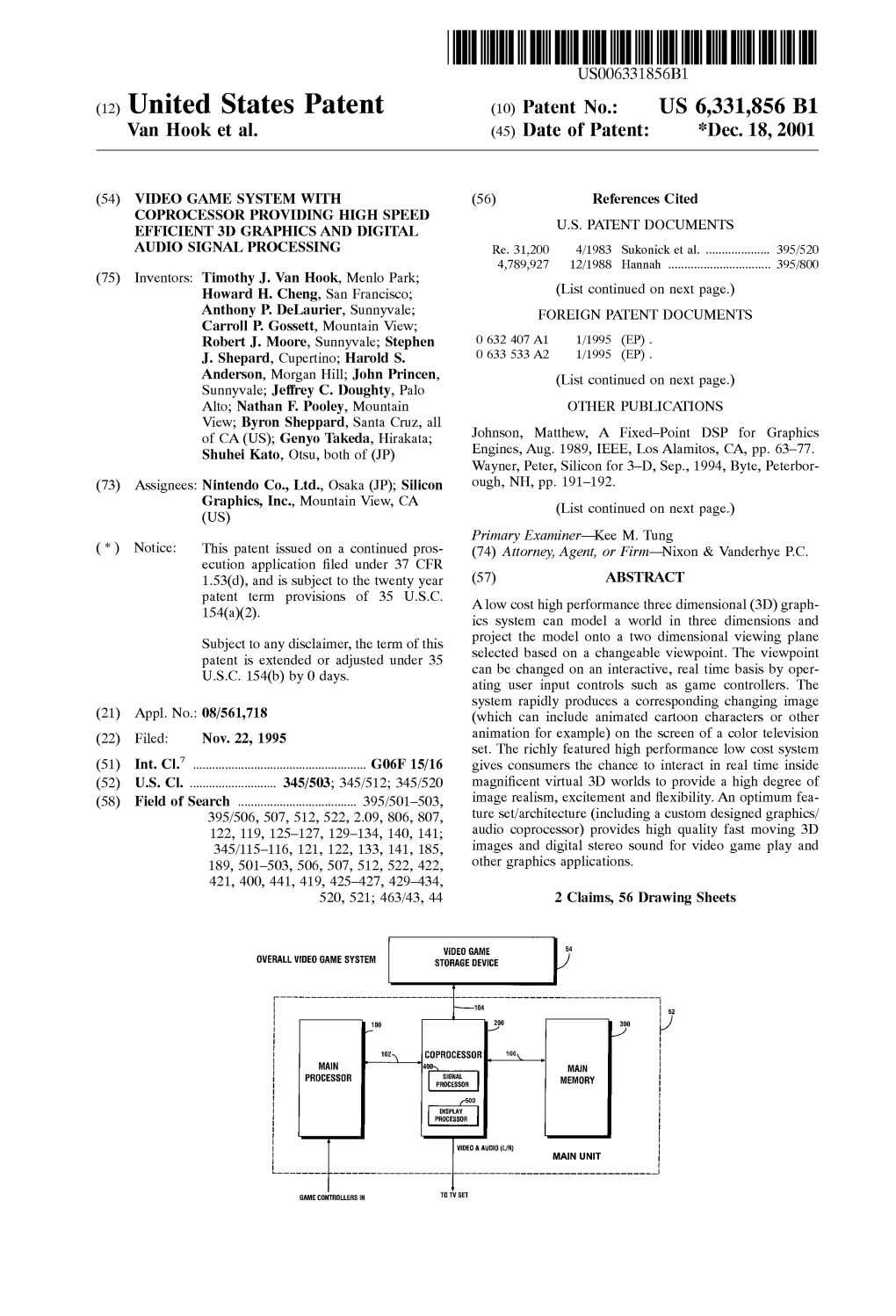 United States Patent (10) Patent No.: US 6,331,856 B1 Van Hook Et Al