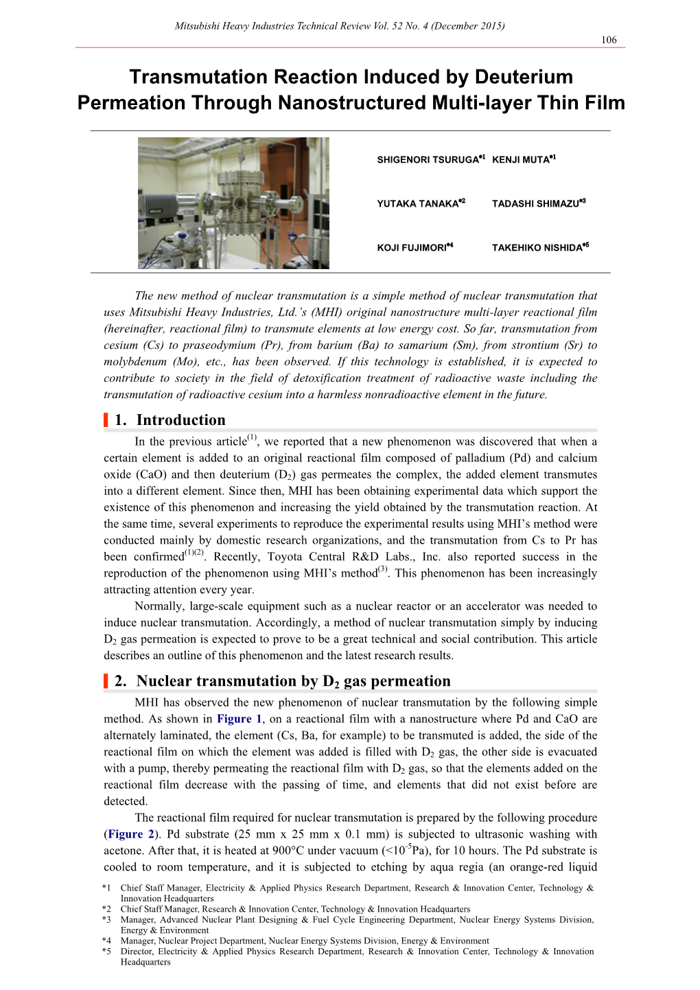 Transmutation Reaction Induced by Deuterium Permeation Through Nanostructured Multi-Layer Thin Film