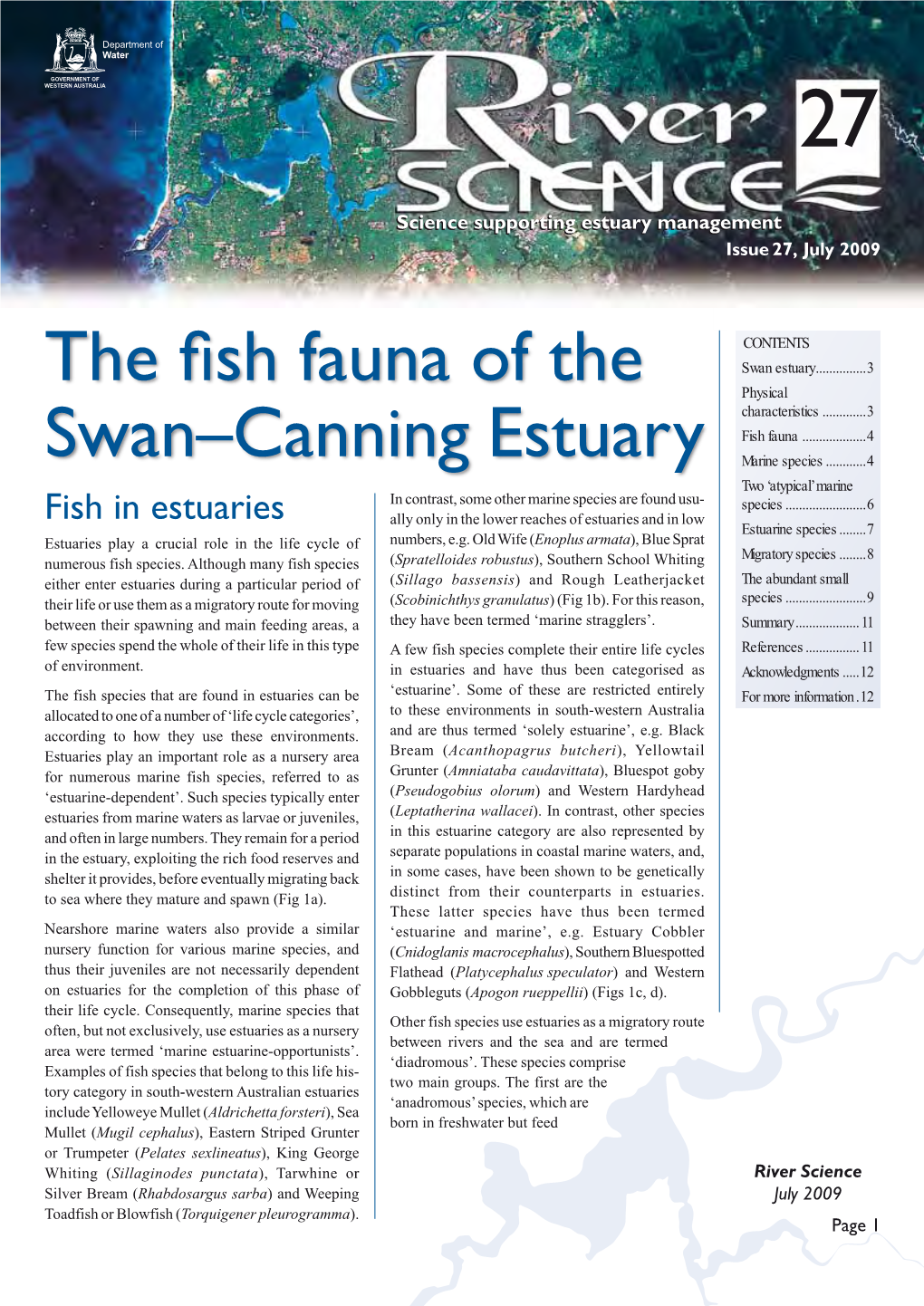 The Fish Fauna of the Swan–Canning Estuary