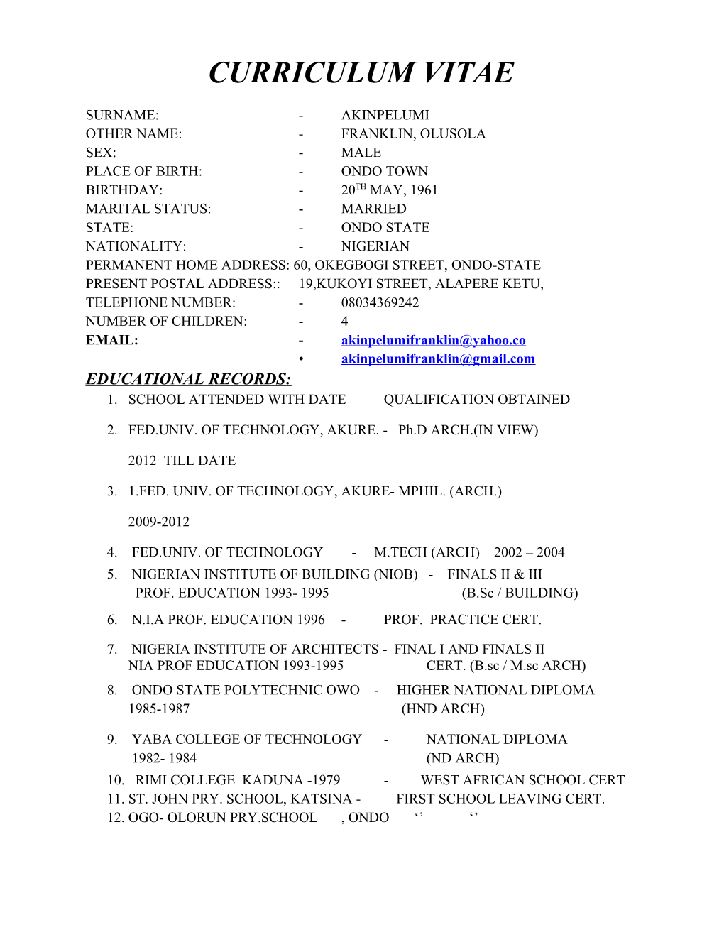 Curriculum Vitae s376