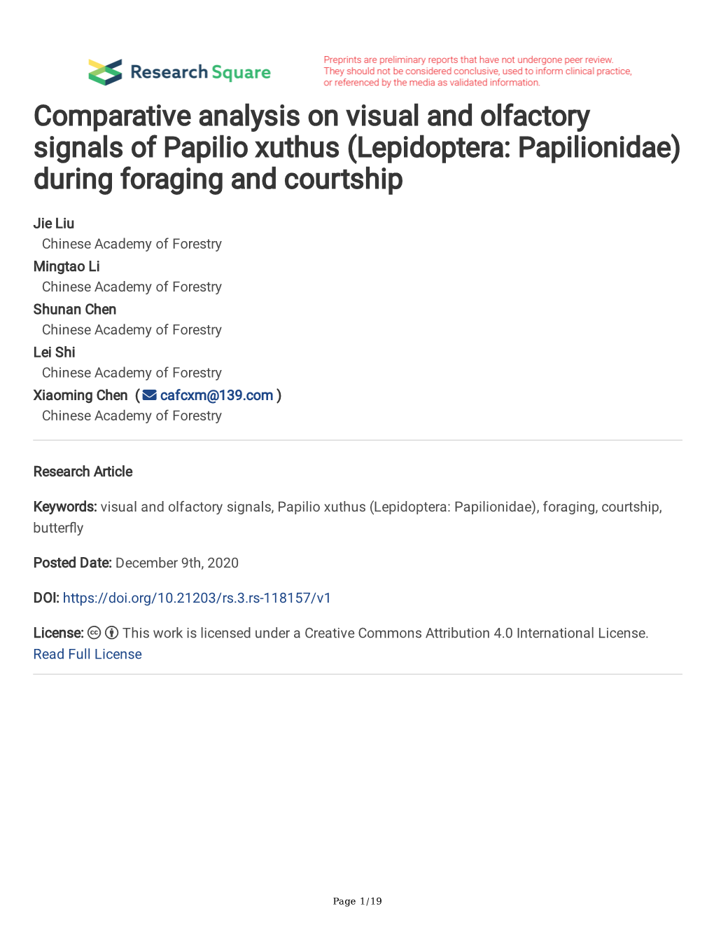 (Lepidoptera: Papilionidae) During Foraging and Courtship