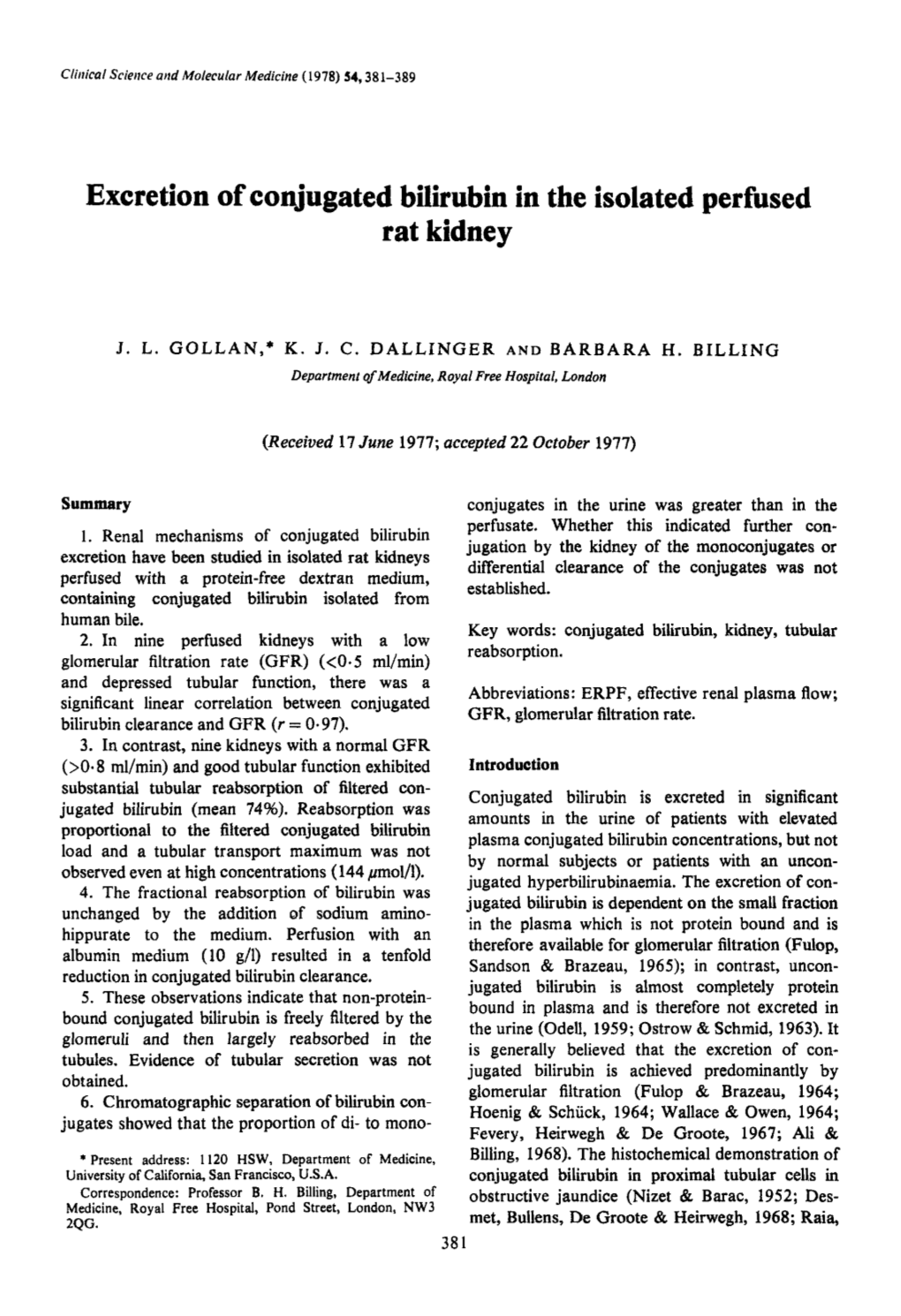 Excretion of Conjugated Bilirubin in the Isolated Perfused Rat Kidney