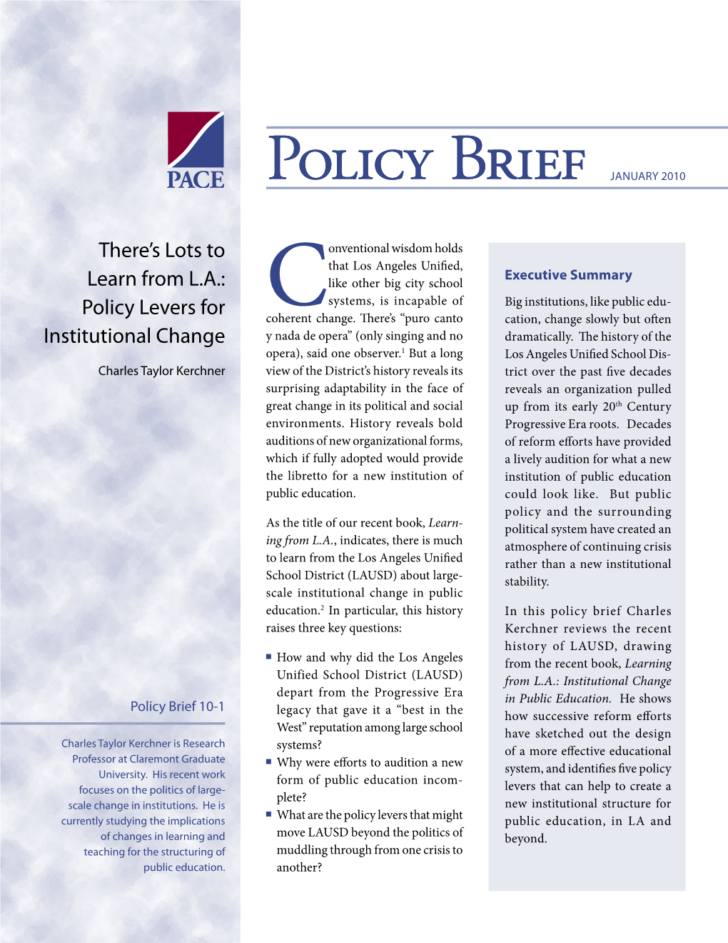 Policy Brief January 2010