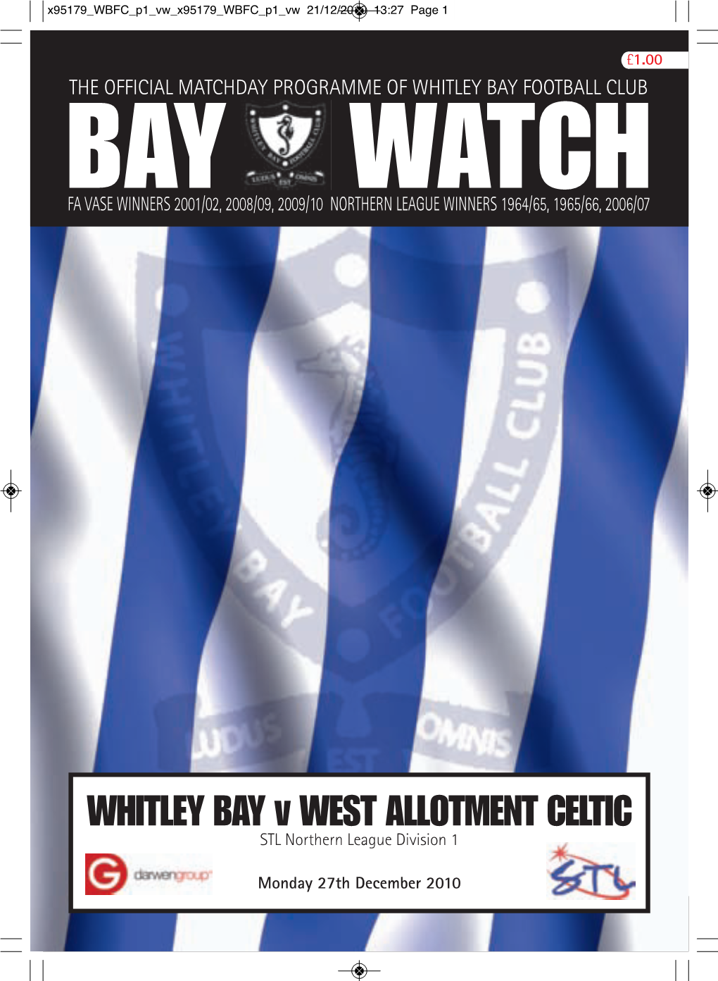 WHITLEY BAY V WEST ALLOTMENT CELTIC STL Northern League Division 1