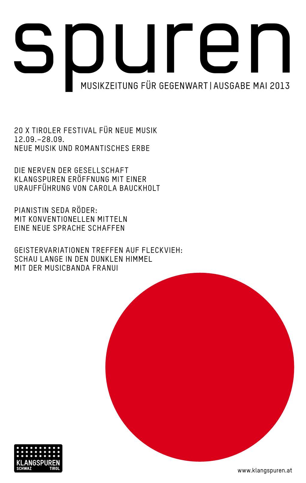 Musikzeitung FÜR Gegenwart | AUSGABE Mai 2013