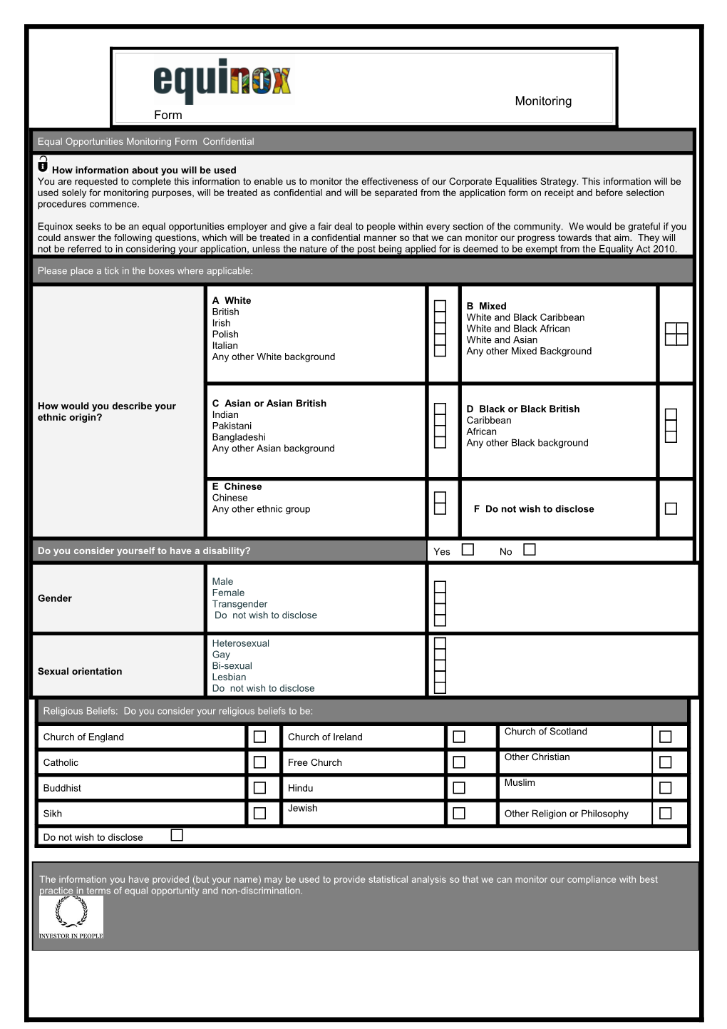 MS Word Job Application Form