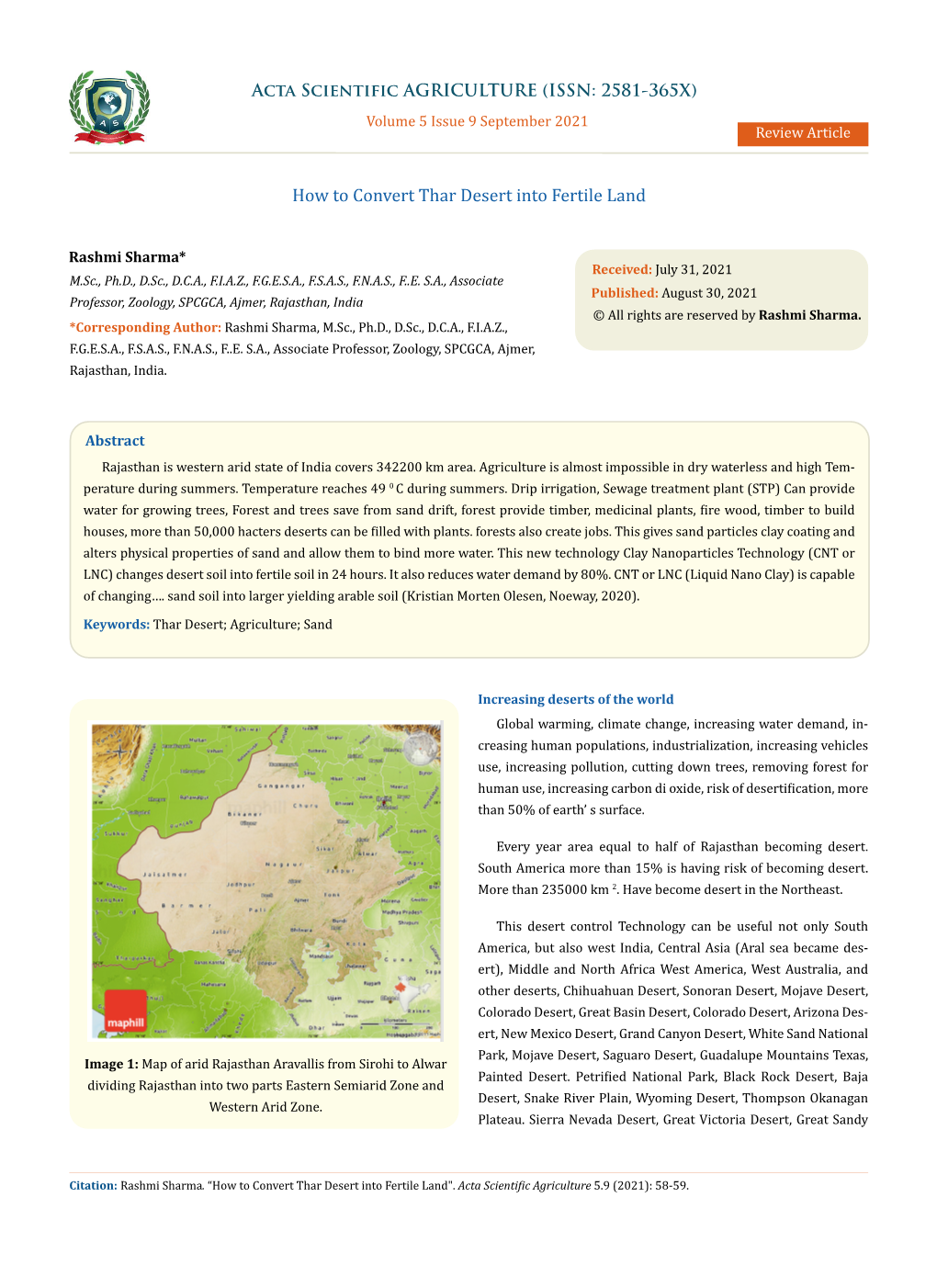 How to Convert Thar Desert Into Fertile Land