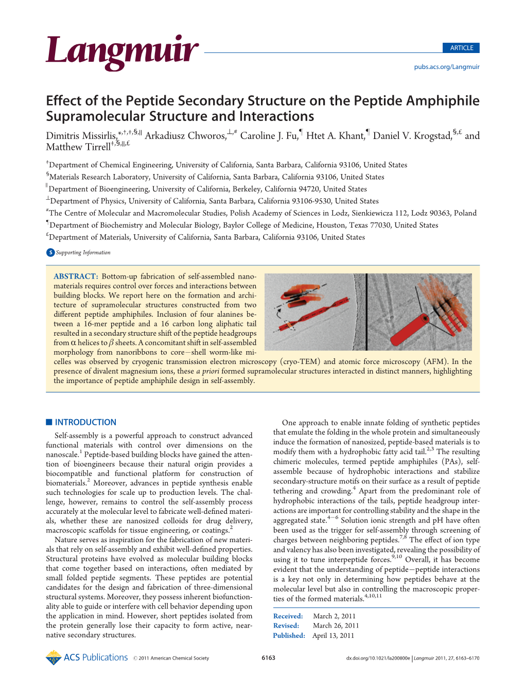 Effect of the Peptide Secondary Structure on the Peptide