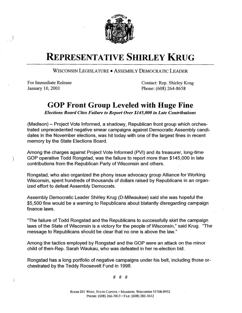 Representative Shirley Krug