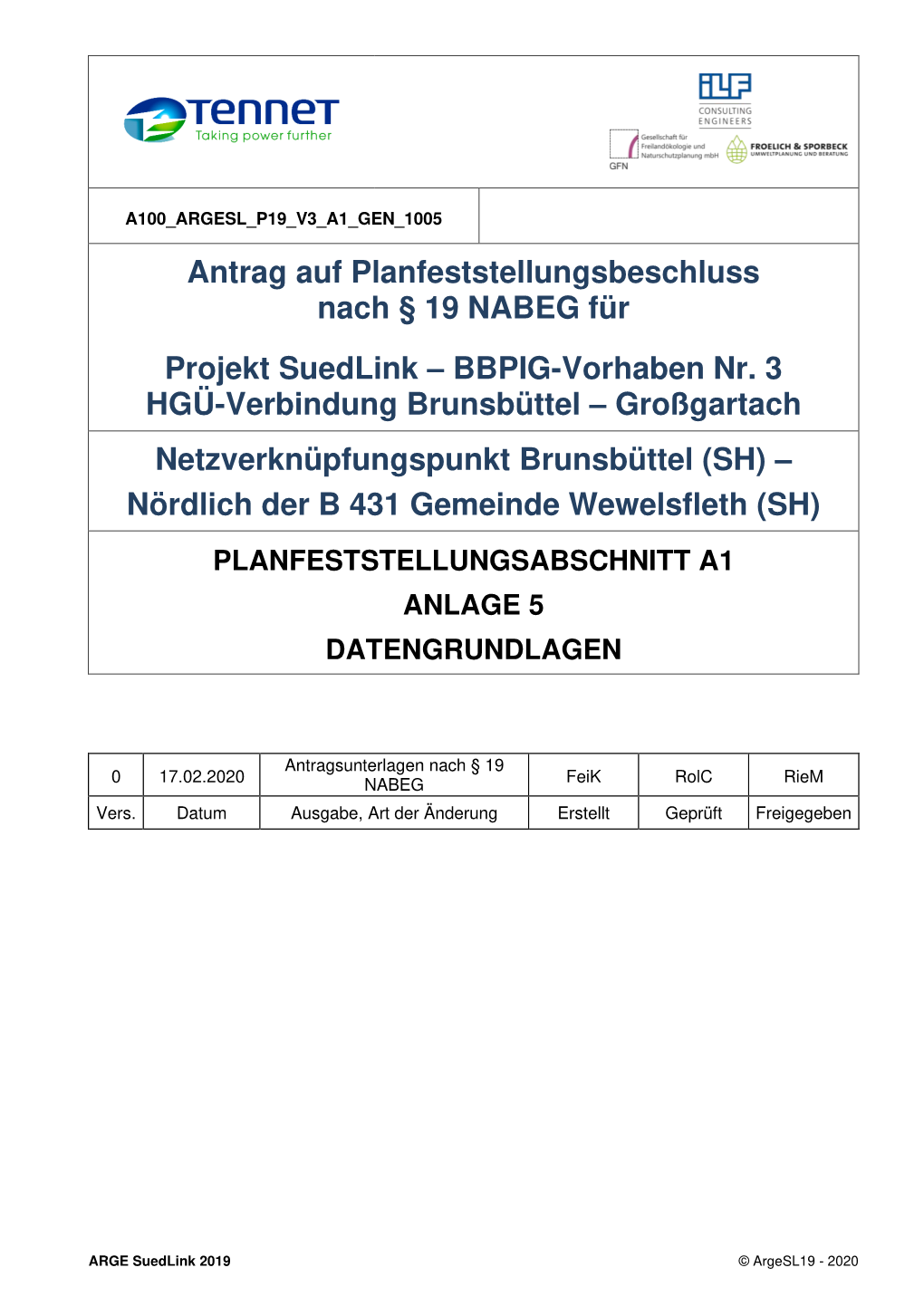 Anlage 5 Datengrundlagen