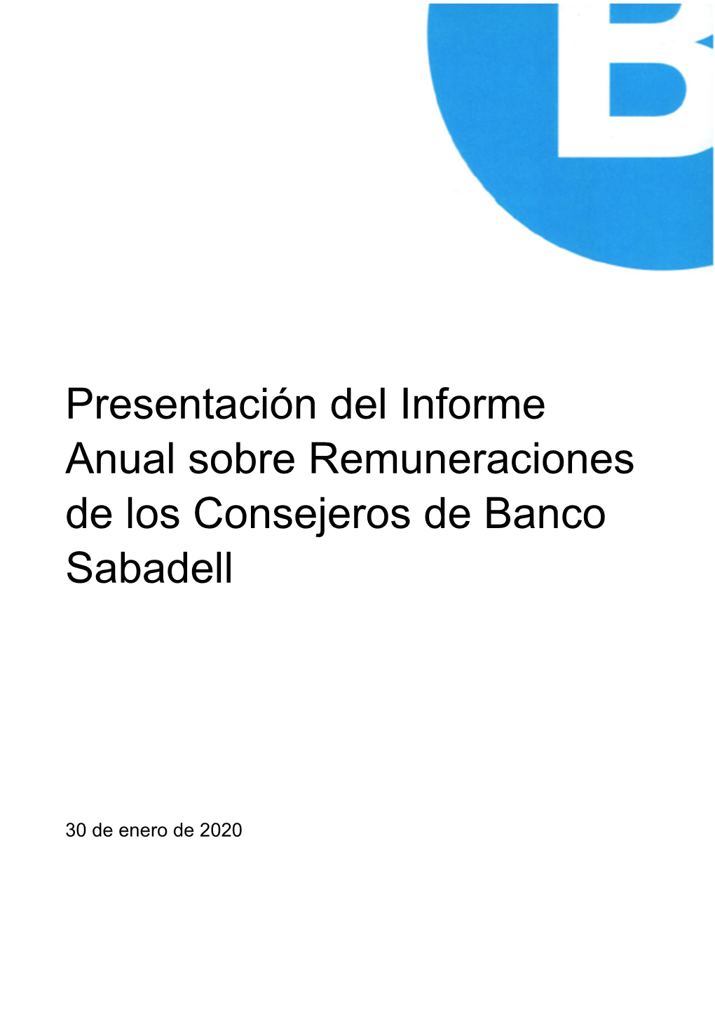 Informe Anual Sobre Remuneraciones De Los Consejeros 2019 De Banco