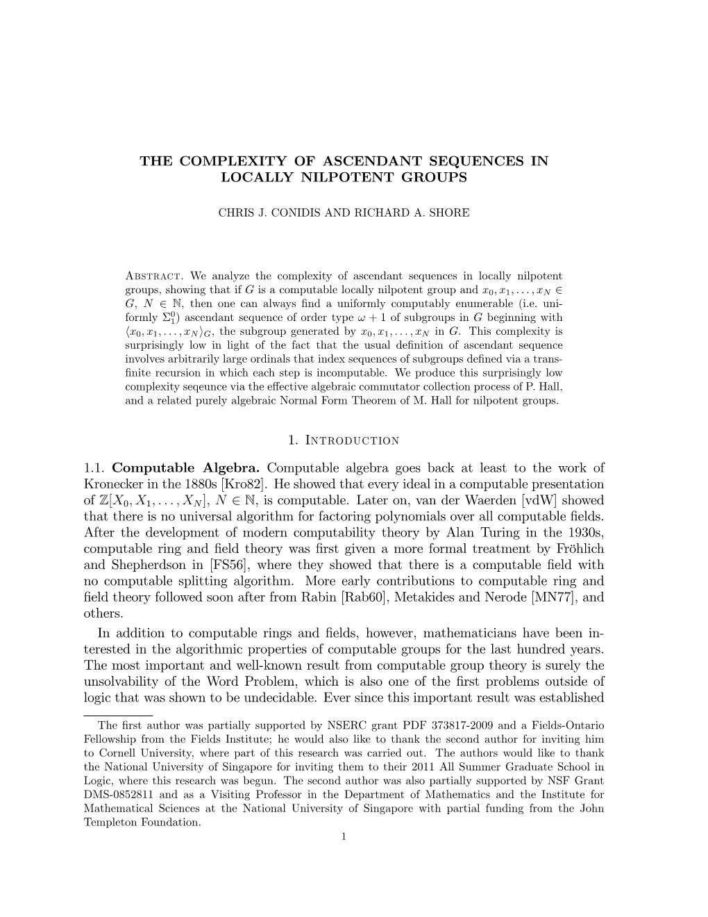 The Complexity of Ascendant Sequences in Locally Nilpotent Groups